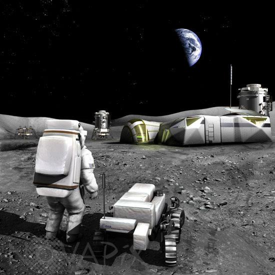 Base lunaire - Illustration