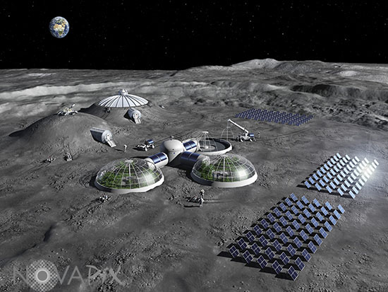 Base lunaire - Illustration