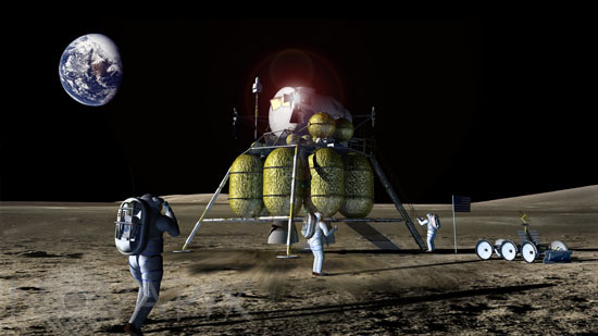 Retour sur la Lune - Vue d'artiste