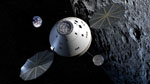 Retour sur la Lune: le module Orion en orbite lunaire - Vue d'artiste