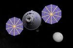 Retour sur la Lune: le module MPCV en orbite lunaire - Vue d'artiste