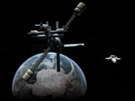 Station permanente entre la Terre et la Lune - Vue d'artiste