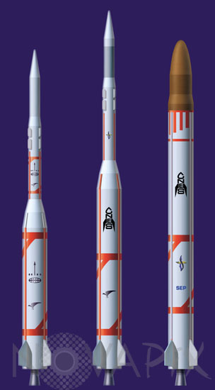 The Diamant rockets family - Illustration