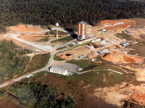 Aerial view of the old Ariane Launch Complex no.1 (ELA-1)