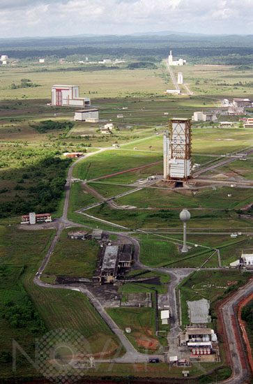 Aerial view of the Guiana space center