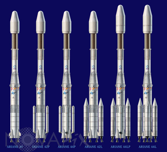 The Ariane 4 rockets family - Illustration
