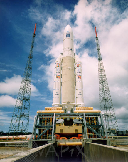 The very first Ariane 5G (L501) is prepared for its maiden flight