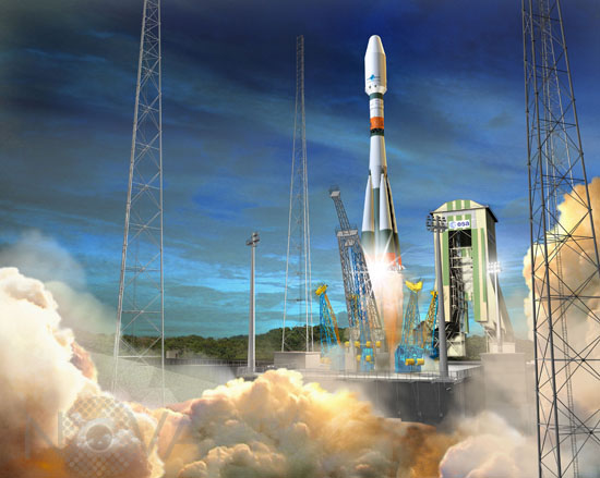 Le lanceur Soyouz à Kourou - Illustration
