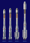Fusées Ariane 1 à Ariane 4 - Illustration