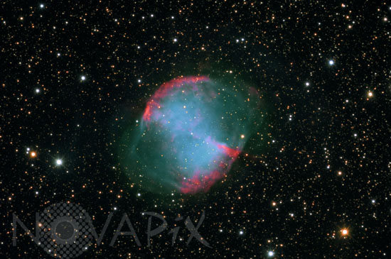 Nébuleuse planétaire Dumbbell (M27) dans le Petit Renard