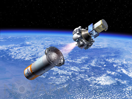 Mise en orbite du satellite Giove-B- Vue d'artiste