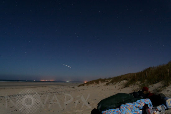 Iridium communication satellite flare.