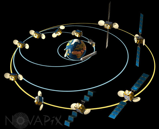 A communication satellite in orbit