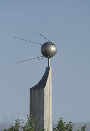 A monument dedicated to Sputnik 1