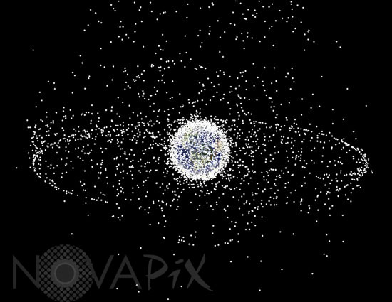 Vue des débris en orbite autour de la Terre