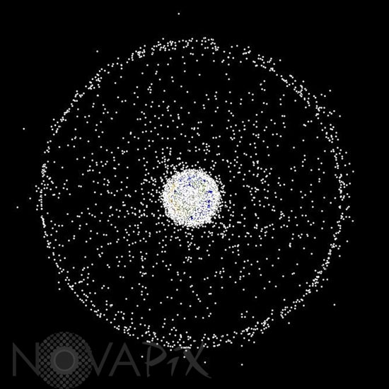Vue des débris en orbite autour de la Terre