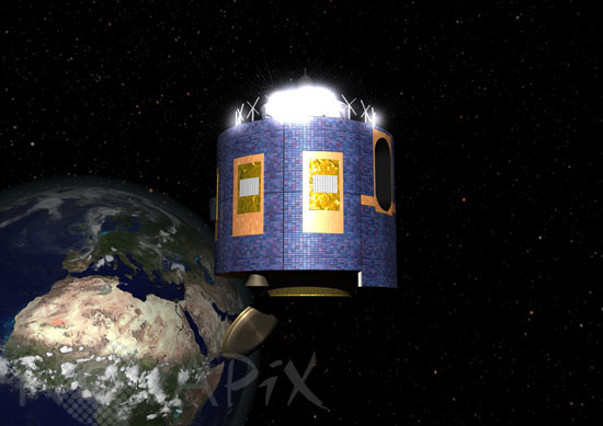 Débris spatiaux: satellite de type Meteosat