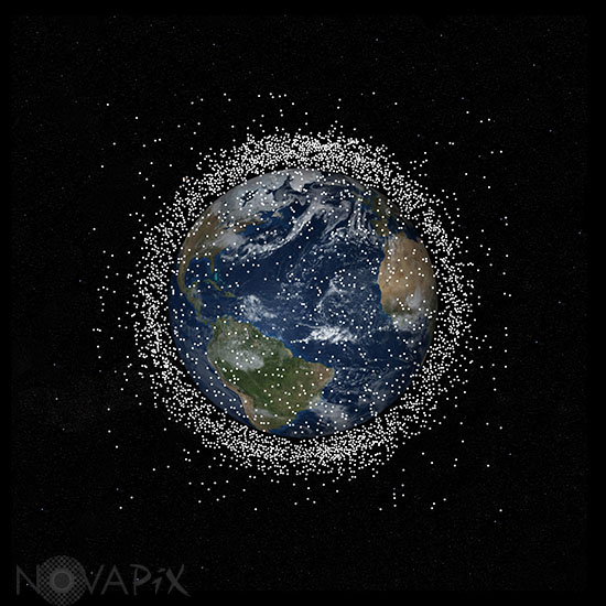 Space junk in Earth orbit
