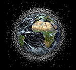 Vue des débris en orbite basse autour de la Terre