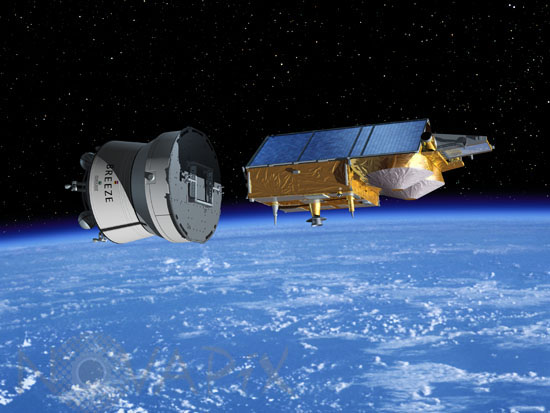 Mise en orbite du satellite CRYOSAT - Vue d'artiste