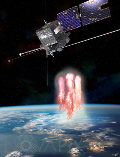 Microsatellite TARANIS et Sprites - Vue d'artiste