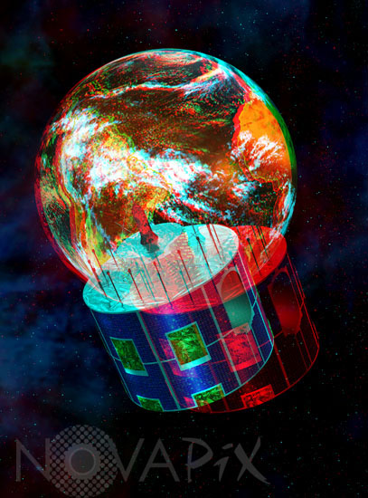 Satellite MSG-1-Meteosat 8 - Anaglyph
