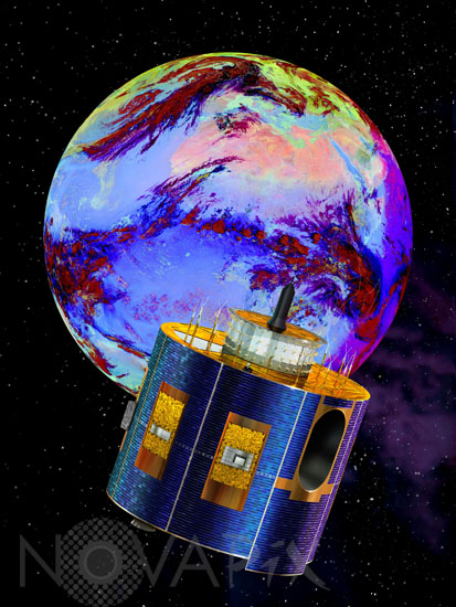 Satellite MSG-2-Meteosat 9. Artwork.