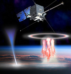 Microsatellite TARANIS- Jet Bleu, Elfe et Sprites - Vue d'artiste