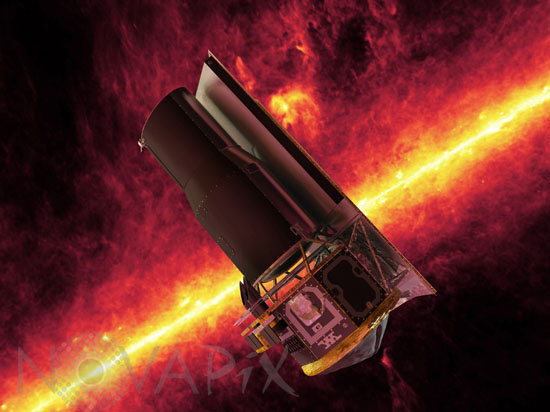 The Spitzer space telescope. Artwork