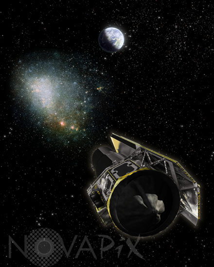 Artwork of Spitzer space telescope