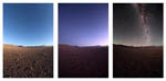 Tombée de la nuit sur le désert d'Atacama, Chili
