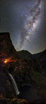 Voie lactée et cascade - La Réunion