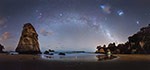Voie lactée sur Cathedral Cove - Nouvelle-Zelande