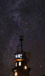 Voie lactée et sémaphore de la Pointe du Raz