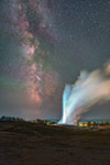 Ciel étoilé sur Old Faithful