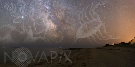 Milky way and Jupiter, Sagittarius and Scorpius