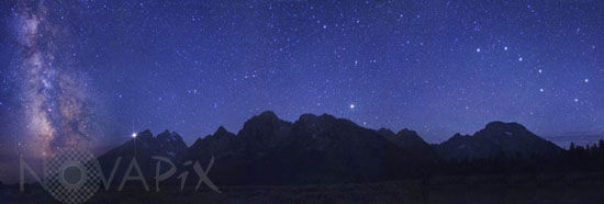 Starry sky over Grand Teton National Park