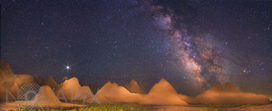 Jupiter and Milky way