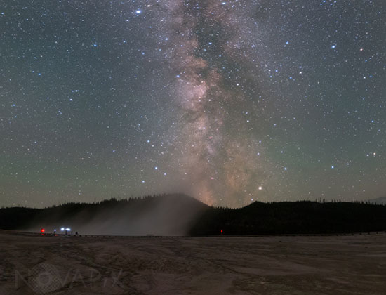 Voie Lactée sur Grand Prismatic Spring - Yellowstone 