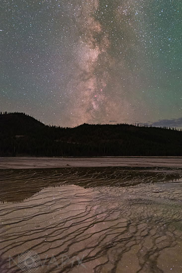 Voie Lactée sur Grand Prismatic Spring - Yellowstone 