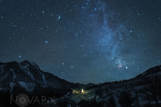Voie lactée en montagne
