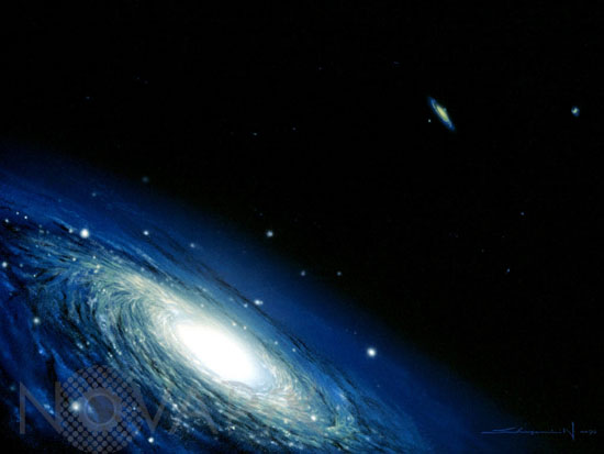 Notre galaxie et la galaxie d'Andromede-Illustration