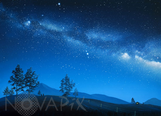Paysage et Voie lactée-Vue d'artiste